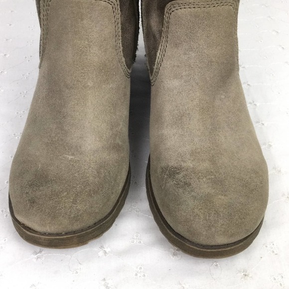 BareTraps Kammy Tan Leather Zip Up Round Toe Chunky Heel Ankle Boot Women's 11M - Picture 4 of 14